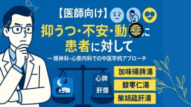 【医師向け】抑うつ・不安・動悸に悩む患者に対して──精神科・心療内科での中医学的アプローチ